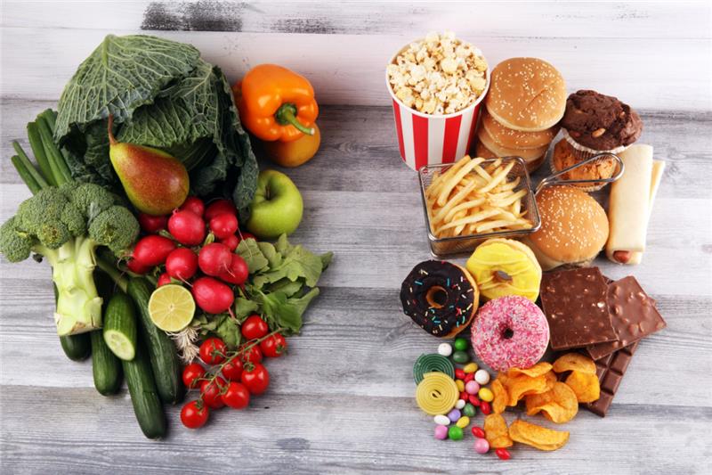 Healthy choices tag highlighting balanced nutrient meals easily identified